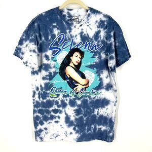 Selena Queen Of Cumbia Portrait Tie Dye T-Shirt Blue Size Large NWOT